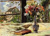 Window Canvas Paintings - Vase of Flowers and Window